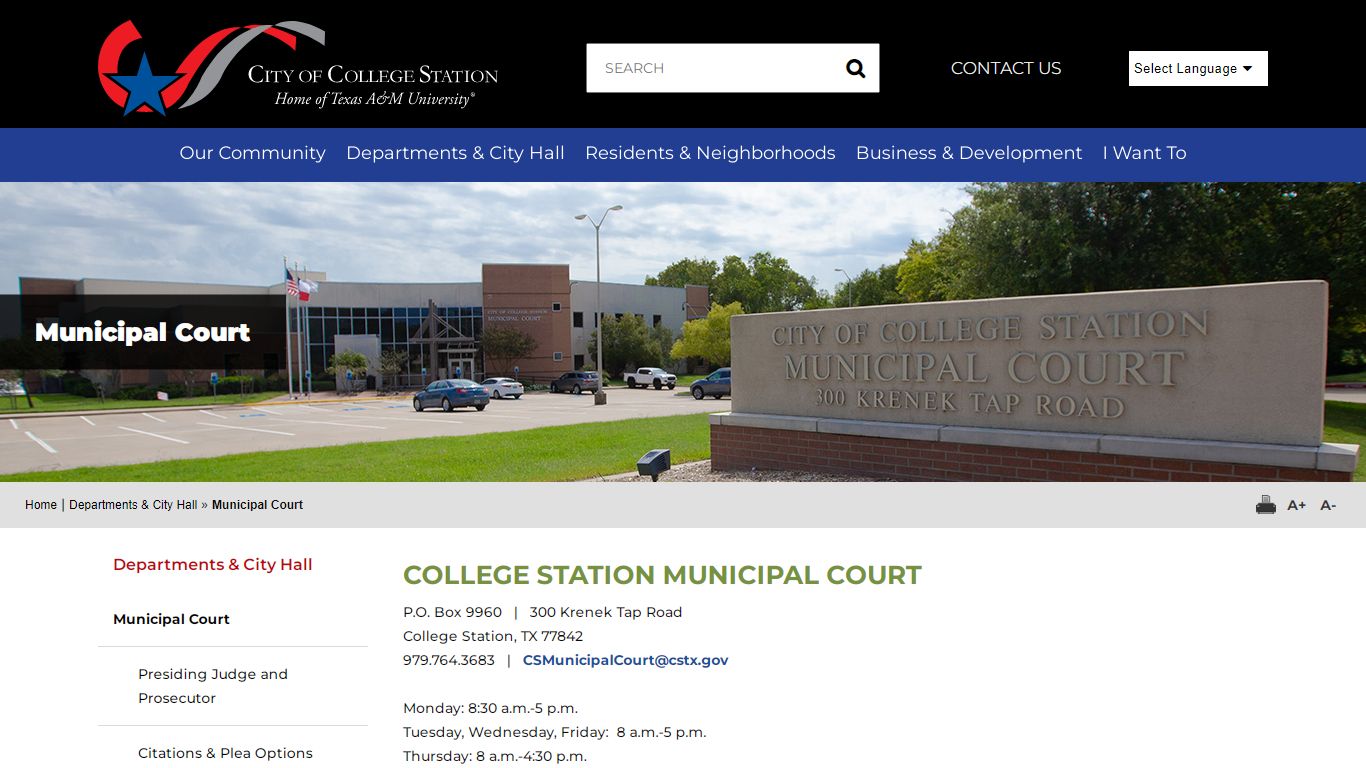 Municipal Court - City of College Station