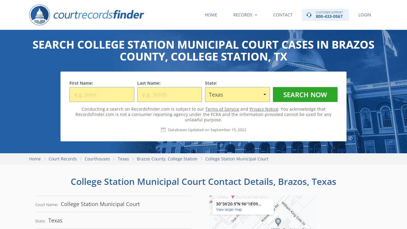College Station Municipal Court Case Search - RecordsFinder